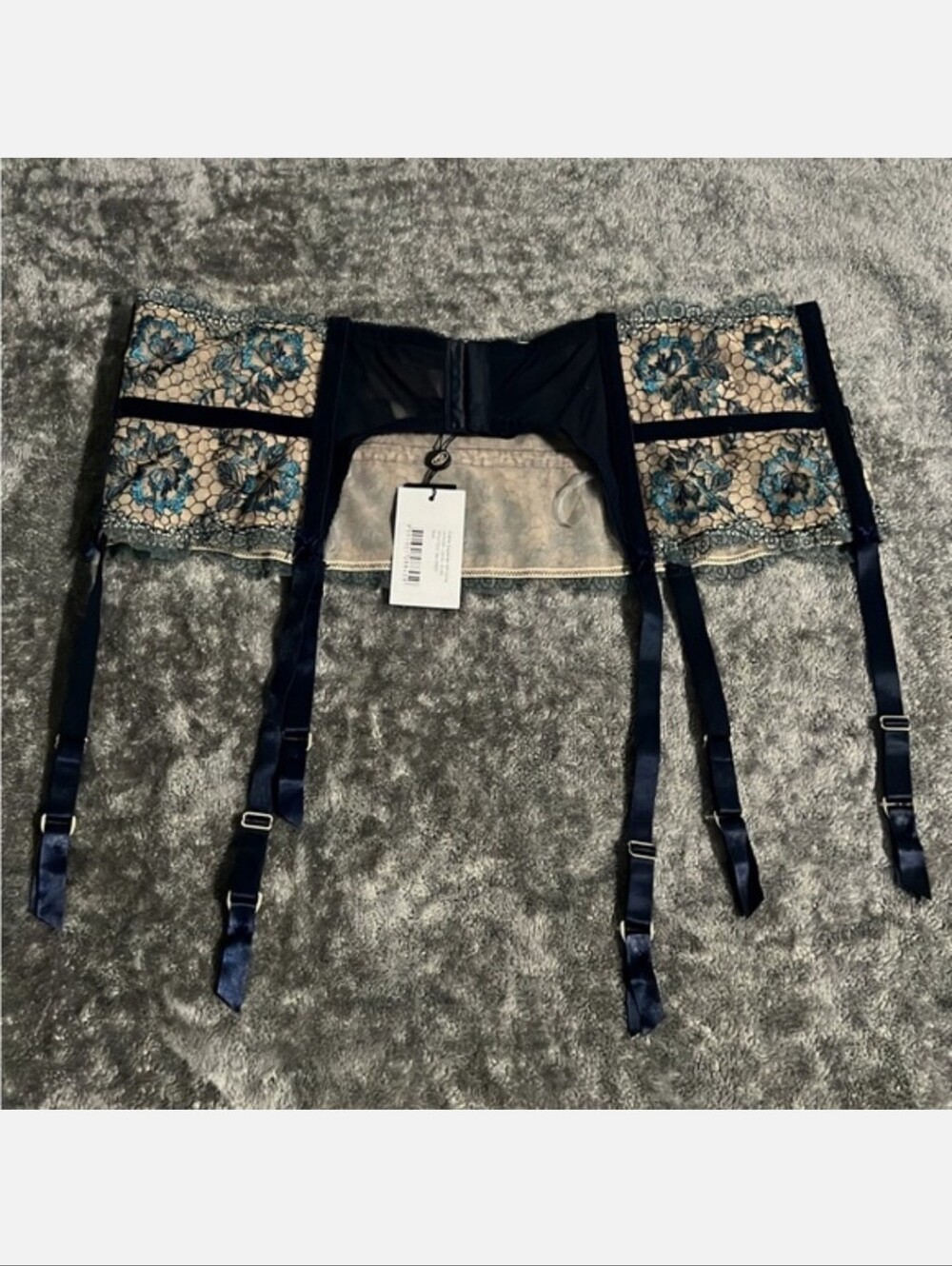 NWT Dita Von Teese Evelina Suspender Belt Navy Size 22 - Picture 9 of 11
